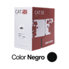 Bobina de Cable UTP 305 Mts / Cat 5E (24 AWG) / Color Negro / PE / Uso en Exterior / 100% Cobre / Aplicaciones de CCTV, Redes de Datos y Enlaces Inalámbricos