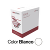 Bobina de Cable UTP 305 Mts / Cat 6 (24 AWG) / Color Blanco / PVC (CM) / Uso en Interior / CCA (Cobre con Aluminio) / Aplicaciones de CCTV y Redes de Datos
