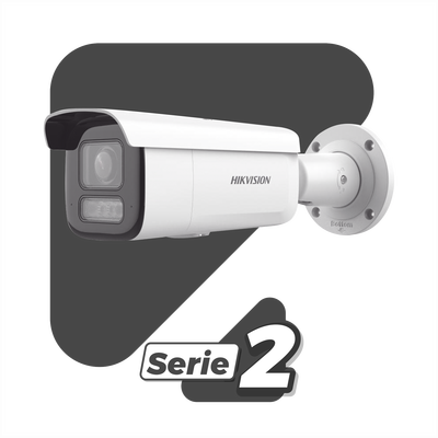 [Dual Light + 2 Micrófonos Integrados] Bala IP 2 Megapixel / Lente Mot. 2.8 a 12 mm / 60 mts Luz Blanca + 60 mts IR / ACUSENSE / Exterior IP67 / IK10 / WDR 120 dB / PoE+ / Alarmas I/O / Micro SD / Metal / IK10 / ACUSEARCH