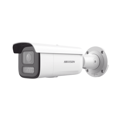 [Dual Light + 2 Micrófonos Integrados] Bala IP 6 Megapixel / Lente Mot. 2.8 a 12 mm / 60 mts Luz Blanca + 60 mts IR / Exterior IP67 / IK10 / WDR 120 dB / PoE+ / ACUSENSE / Alarmas I/O / Micro SD / ONVIF / Metal / ACUSEARCH