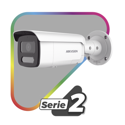 [Dual Light + ColorVu] Bala IP 4 Megapixel / Lente 4 mm / 60 mts IR + 60 mts Luz Blanca / Exterior IP67 / Luz Intermitente y Alerta de Audio / Videoanaliticos (Filtro de Falsas Alarmas) / PoE / WDR 130 dB / Captura Facial / ACUSEARCH