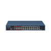 Switch PoE+ / No Administrable / 24 Puertos 10/100 Mbps PoE+ / 2 Puertos 1000 Mbps Uplink / 1 Puerto SFP Uplink / Modo Extendido hasta 300 Metros / 230 W