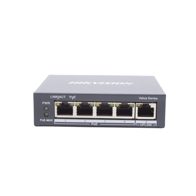 Switch Gigabit PoE+ / No Administrable / 4 Puertos 1000 Mbps PoE+ / 1 Puerto 1000 Mbps Uplink / 35 Watts