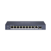 Switch PoE+ / No Administrable / 7 Puertos 1000 Mbps 802.3 af/at (30 W) / 2 Puertos 1000 Mbps Hi-PoE (90 W) / 1 Puertos 1000 Mbps Uplink / 1 Puerto SFP / Modo Extendido hasta 300 Metros / 110 Watts