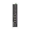 Switch Industrial No Administrable Gigabit / 3 Puertos Gigabit PoE+ (30 W) + 1 Puerto Gigabit PoE++ (60 W) / 2 Puertos SFP / 65 W Total / 48 a 57 VCD / Ideal para Proyectos / 300 Metros de Distancia