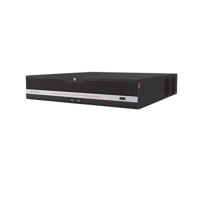 [Doble Poder de Decodificación] NVR 32 Megapixel (8K) / 32 Canales IP / AcuSense / ANPR / Conteo de Personas / Heat Map / 8 Bahías de Disco Duro / 2 Tarjetas de Red / Soporta RAID con Hot Swap / 2 HDMI en 8K / Soporta POS / Alarmas I/O / ACU