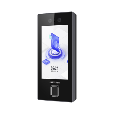 Terminal Facial Min Moe con LECTOR DE HUELLAS y Tarjetas PROX EM / 3000 Rostros / 3000 Huellas / Pantalla 4.5 / Administrable en la Nube con HikConnect Teams / Exterior IP65 / PoE / WiFi / HIK-IA