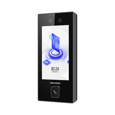 Terminal Facial Min Moe con BOTON DE LLAMADA FÍSICO / 3000 Rostros / Pantalla 4.5 / Administrable en la Nube con Hik-Connect Teams / Exterior IP65 / PoE / WiFi / HIK-IA