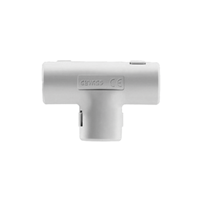 Unión en T para tubería rígida, recomendado para cable eléctrico, PVC Auto-extinguible, de 20 mm