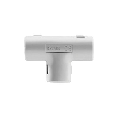 Unión en T para tubería rígida, recomendado para cable eléctrico, PVC Auto-extinguible, de 25 mm