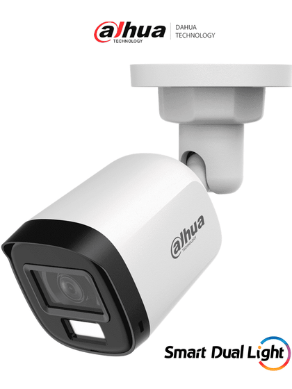 DAHUA DH-HAC-B2A21N-U-IL-A- Cámara Bullet de 2 Megapíxeles/ HDCVI X Plus/ Lente de 2.8 mm Apertura de Hasta 100°/ Micrófono Integrado/ Iluminador Dual Inteligente de Hasta 30Mts de IR y 20Mts Luz Calida/ Para Exterior IP67/ Metálica/ LoNuevo OD CD