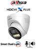 DAHUA DH-HAC-HDW1500TQN-IL-T - Cámara Domo 5MP/ Mic Integrado y Audio Bidirec/ Iluminación Dual Mediante IR y Luz Calida/ Hasta 40 Mts de Iluminación/ Lente de 2.8mm Apertura Hasta 111°/ 3DNR Para Reducción de Ruido/ IP67/ Policarbonato + Metal