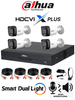 DAHUA DH-KIT/XVR5104HS-4KL-I3/T/4-HFW1500RMN-IL-T- Kit de Vigilancia de 4 canales 5 MP/ Iluminador Dual y Audio Bidireccional Integrados/y DVR WizSense y Reconocimiento Facial/ Soporta 4 canales + 4 IP o hasta 8 IP/ 4 canales SMD Plus para Búsquedas