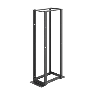 Rack de Cuatro Postes Estándar de 19, Rieles Numerados y Roscados #12-24, Profundidad Ajustable de 450 a 1050 mm, 45 Unidades de Rack, Color Negro