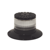 Baliza LED compacta discreta, domo claro, color ambar/claro