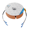 Carrete de Fibra Óptica Monomodo con conectores SC-SC Duplex, Reforzada con Kevlar, de 50 metros