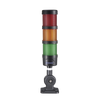 Torre LED Indicadora de estado de 3 niveles color Rojo, Ámbar y Verde, con Buzzer integrado a 85 dB, a 24 VCD con Montaje incluido de 60 mm de diámetro
