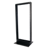 Rack de 2 Postes, Estándar 19, 24 Unidades, Fabricado en Acero, Base L para Anclar a Piso.