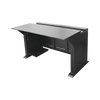 Escritorio Estación Mobiliaria Profesional de Monitoreo y Control / Videovigilancia / Acceso / Alarmas / Etc... / Metal Negro y Madera Tono Oscuro
