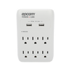 Multicontacto de Pared 110 Vca / Supresor de Picos 1080 Joules / 6 x Nema 5-15P / 2 x USB (5V @3.4A)