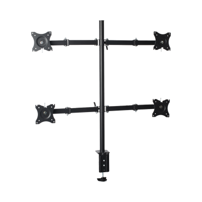 Montaje de Escritorio articulado para 4 monitores de 13 a 27 / Soporta hasta 15 kg / Vesa 75 x 75 / 100 x 100 / Acero