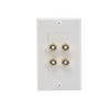 Placa de Pared | Postes de Unión Tipo Banana | Conexión para 2 Altavoces | Fácil Instalación | Conectores Chapados en Oro