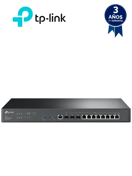 TP-LINK ER8411 - Router VPN Omada, 1 puerto WAN 10G SFP+, 1 puerto WAN/LAN 10G SFP+, 1 puerto WAN/LAN 1G SFP+, 8 puertos WAN/LAN GE, ZTP, Administracion Centralizada, Secure VPN, Firewall potente, Filtrado de IP/MAC/URL, enlace IP-MAC TP9