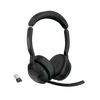 Jabra Evolve2 55, Auricular stereo versión MS, dongle USB-A con cancelación de ruido (25599-999-999)