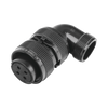 Conector Plug en Ángulo Recto de 4 Contactos Hembra Soldables para Radio de Locomotora.