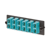 Placa Acopladora de Fibra Optica FAP, Con 6 Conectores SC Duplex (12 Fibras), Para Fibra Multimodo OM3/OM4, Color Aqua