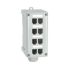 Panel de Parcheo Modular para Fibra Óptica, de Instalación en Riel DIN Estándar de 35mm, 8 Puertos Mini-Com, Color Gris