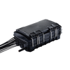 Caja de Distribución de Fibra Óptica para 24 Empalmes, con 16 acopladores SC/APC simplex, Exterior IP65, Color Negro