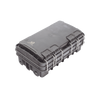 Caja de Distribución de Fibra Óptica para 24 Empalmes, con 8 acopladores SC/APC simplex, Exterior IP65, Color Negro