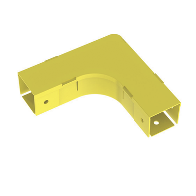 Ángulo Recto a 90º Horizontal con Tapa, Para Canaletas FiberRunner 2X2, Color Amarillo