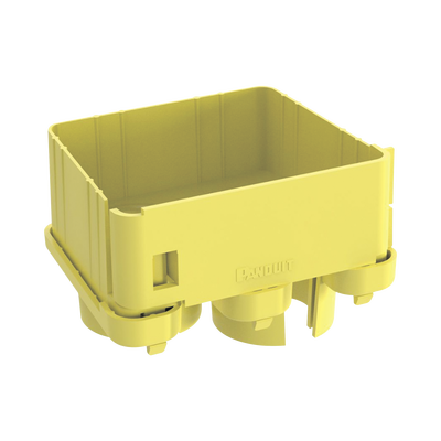 Tapa con 2 Salidas a Tubo de 1.5in (38mm), Para uso con Canaletas 4X4 FiberRunner, Color Amarillo