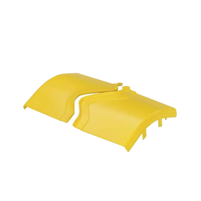 Tapa de Bajada Vertical Exterior de 45º, Para uso con Canaletas 12X4 FiberRunner, Color Amarillo