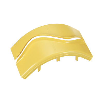 Tapa de Bajada Vertical Exterior de 90º, Para uso con Canaletas 6X4 FiberRunner, Color Amarillo