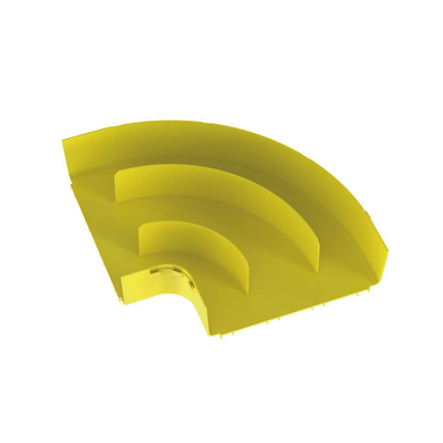 Ángulo Recto a 90º Horizontal, Para Canaletas FiberRunner 12X4, Color Amarillo