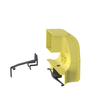 Bajada Para Canaleta FiberRunner, Uso con Medidas 4x4, 6X4, 12X4, o 24X12, Con Reducción a 4X4, Color Amarillo
