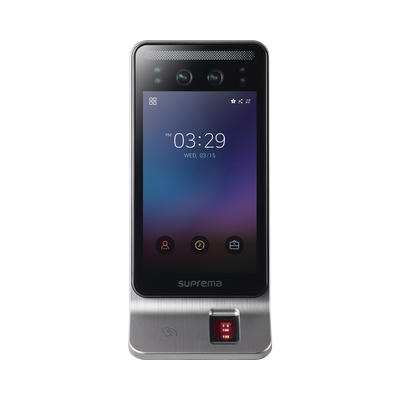 Lector Multi-tecnologia con detector de cubrebocas- Reconocimiento Facial, Huella, Tarjeta Móvil y lector de RFID(125kHz EM & 13.56 Mhz MIFARE) Compatible con BioStar2, Uso para Control de Acceso y Asistencia
