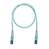 Jumper de Fibra Optica Multimodo 50/125 OM3, LC-LC Duplex, LSZH (Cero Halógenos), Color Aqua, 1 Metro