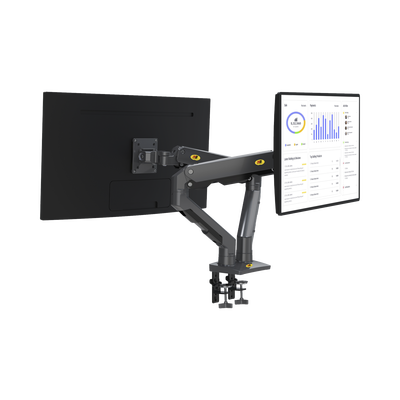 Montaje de Escritorio articulado para 2 monitores de 27-34 / Soporta hasta 16 kg por brazo/ Vesa 75 x 75 / 100 x 100 / Acero / Giro: 360°