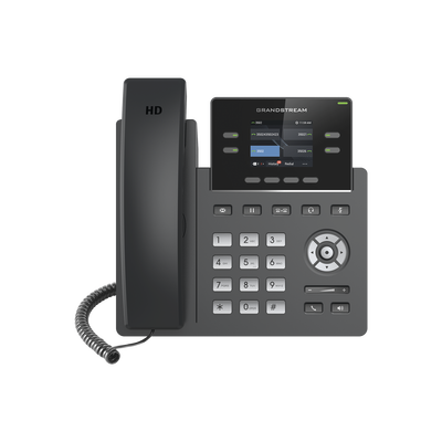 Teléfono IP Grado Operador, 4 líneas SIP con 2 cuentas, pantalla a color 2.4, codec Opus, IPV4/IPV6 con gestión en la nube GDMS