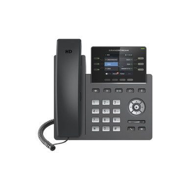 Teléfono IP Grado Operador, 3 líneas SIP con 6 cuentas, puertos Gigabit,PoE, pantalla a color 2.4, codec Opus, IPV4/IPV6 con gestión en la nube GDMS