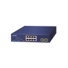Switch PoE No Administrable de Escritorio, 2 Puertos Gigabit 802.3bt, 4 Puertos Gigabit 802.3at, 2 Puertos 10/100/1000, 2 Puertos SFP Gigabit.