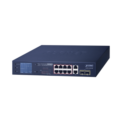 Switch No Administrable 8 Puertos Gigabit con Modo Extender a 250 m, 2 Puertos Uplink 10/100/1000 Mbps, 2 Puertos SFP