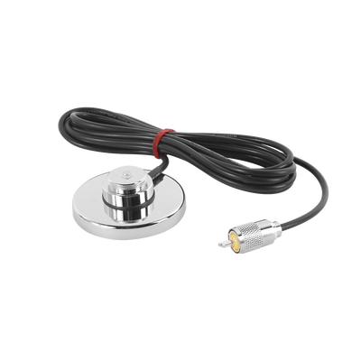Montaje Magnético para Antenas de 3/4(NMO), 3.5 m de Cable RG58U y Conector UHF (PL259) Macho.