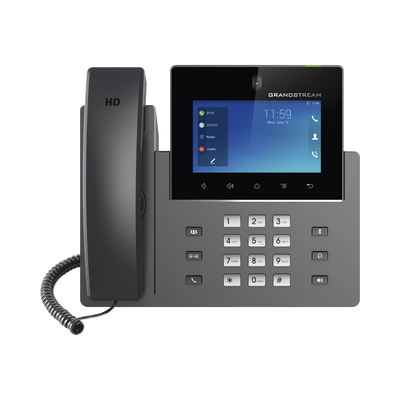 Teléfono IP Android 11, 16 líneas SIP con 12 cuentas, pantalla táctil 5, puertos Gigabit, Wi-Fi, Bluetooth, PoE, codec Opus, IPV4/IPV6 con gestión en la nube GDMS