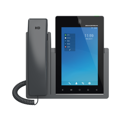 Teléfono IP Android 11, 16 líneas SIP con 16 cuentas, pantalla táctil 7, puertos Gigabit, Wi-Fi, Bluetooth, PoE, codec Opus, IPV4/IPV6 con gestión en la nube GDMS