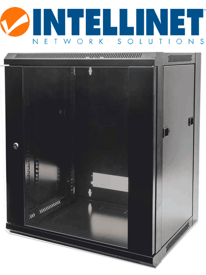 INTELLINET 711715 - Gabinete mural de 6U / 19 / Empaque Flat-Pack, 450 mm de profundidad / Negro Sobre Pedido